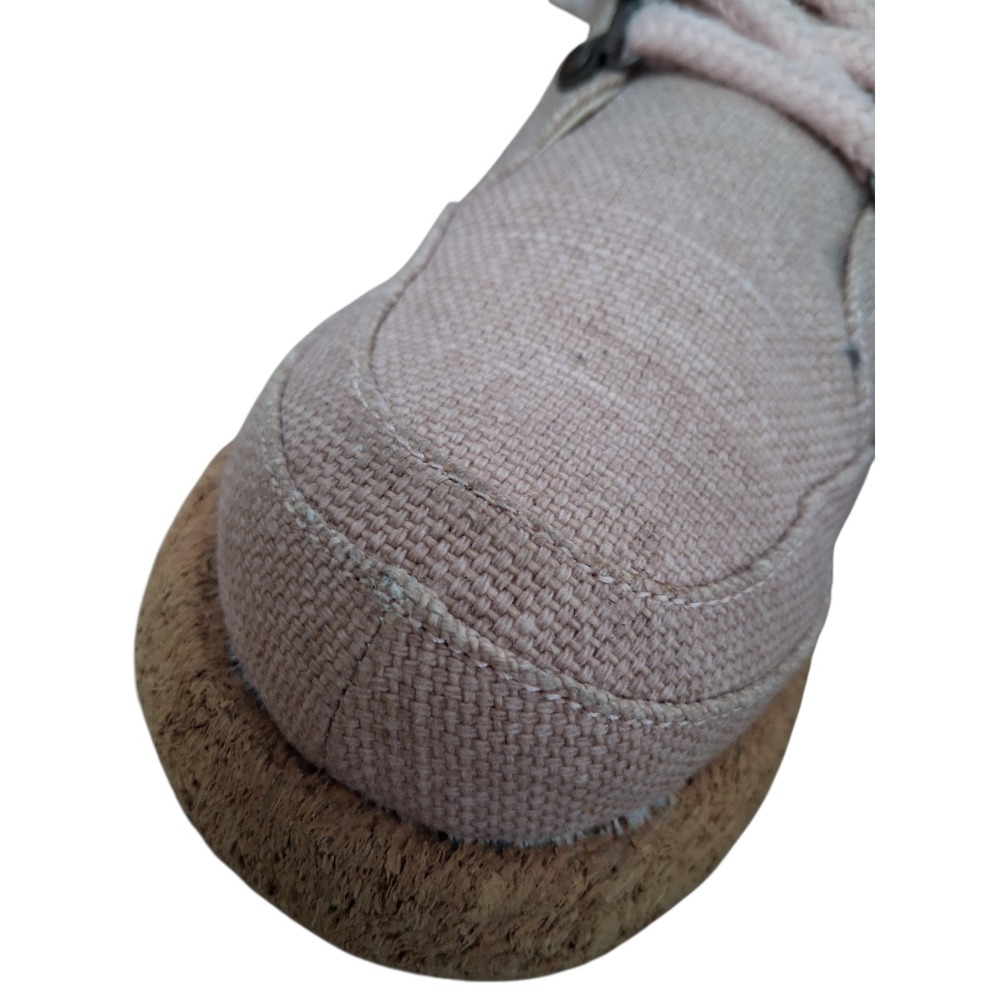 GAIA ESQ Eco Pink Hikers Canvas Adventure Boots Womens 7M Cork Chunky Platform - Picture 8 of 16
